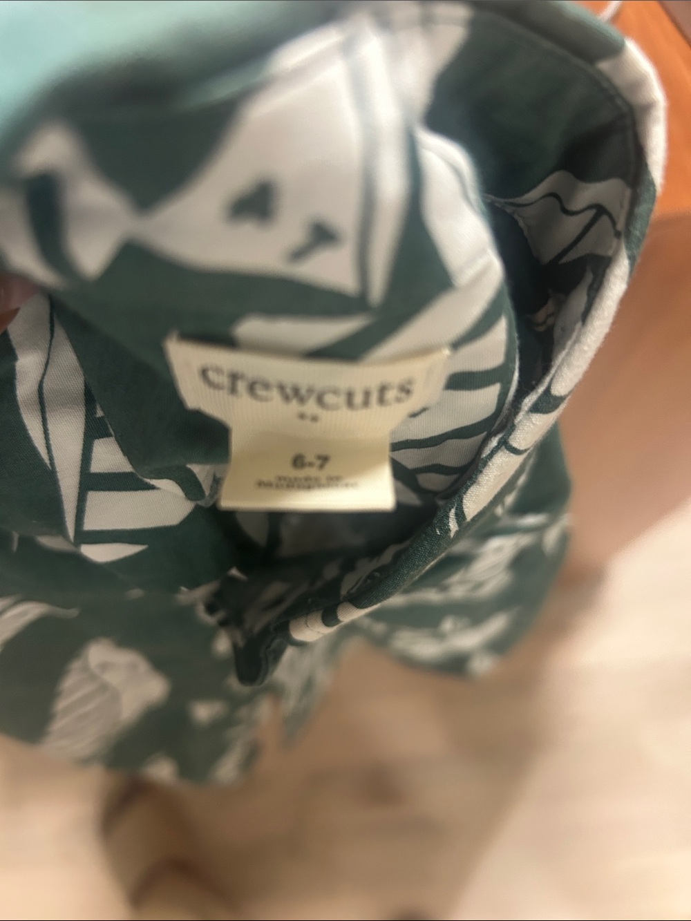 Crewcuts Green Short-Sleeve Button-Down with White Sailboat Print - Picture 3 of 3
